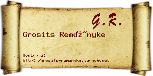 Grosits Reményke névjegykártya